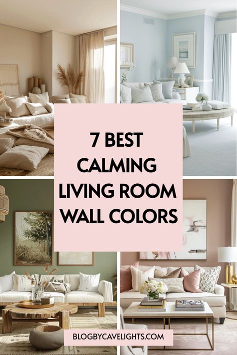 Elevate your living room aesthetic with the 7 best calm living room paint colors that soothe the senses. Whether you prefer warm neutrals or cool tones, these hues create a serene ambiance in any space. Click through for living room inspiration and find your ideal palette today! 🏡💆 #LivingRoomDecor #CalmLivingRoomColors #InteriorDesign Light Colored Decor Living Rooms, Cozy Color Schemes For The Home, Mid Century Modern Living Room Wall Color, Sand Living Room Walls, Colors For Living Room Walls 2024, Big Living Room Paint Color Ideas, Wall Colors To Brighten A Room, Warm Cozy Paint Colors For Living Room, Apartment Living Room Colors