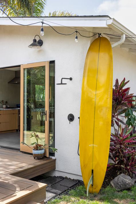 Before & After: A SoCal Surfer’s Choppy Kitchen Catches a New Wave - Dwell Outdoor Magazine, Staircase Outdoor, Bedroom Furniture Makeover, Bohemian House, Surf House, Surf Shack, Beach Shack, Garage Lighting, Wood Patio