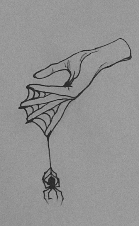 Hand Drawings On Hand, Spider Web Drawing, Spider Drawing, Spiderman Drawing, Hand Drawings, Spider Art, Meaningful Drawings, Easy Doodle Art, Easy Drawings Sketches