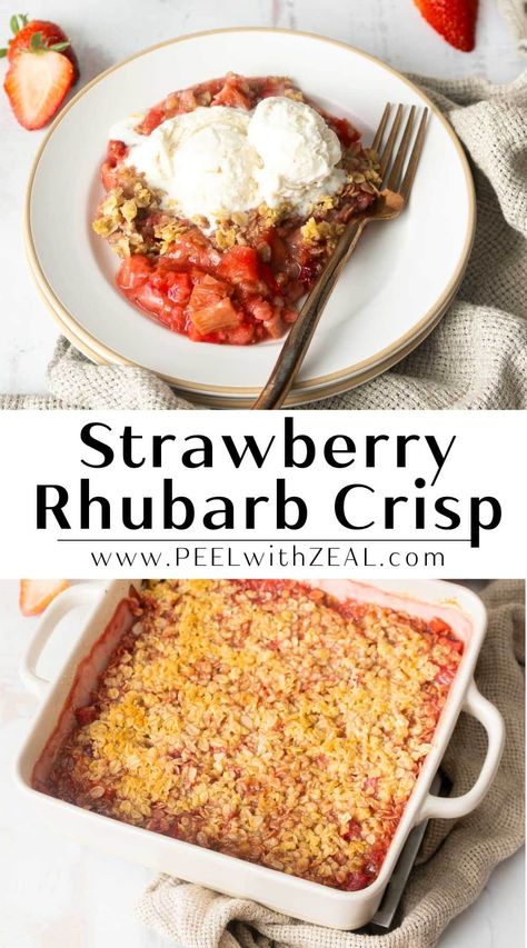 Gluten-Free Strawberry Rhubarb Crisp This gluten-free strawberry rhubarb crisp is a light and refreshing dessert perfect for summer. Strawberries and rhubarb combine in a delightful burst of sweet and tart flavors topped with a golden oat crumble. Strawberry Rhubarb Crisp Recipe, Rhubarb Crisp Recipe, Rhubarb Recipes Crisp, Tart Flavors, Strawberry Crisp, Strawberry Rhubarb Crisp, Rhubarb Crisp, Oat Crumble, Fruit Crisp