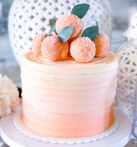 Peach Party Decorations, Fondant Art, Peach Baby Shower, 13 Birthday Cake, Peach Party, Buttercream Cake Decorating, Peach Cake, Themed Birthday Cakes, 1st Birthday Cake