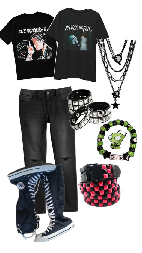 "EMO" Yes. #emo #inspo #ootd #outfit #fitinspo #fit #fall #aesthetic #pinterest #shuffles 90s Emo Outfits, Emo Fit Ideas, Comfy Emo Outfits, Concert Black Outfit Orchestra, Simple Emo Outfits, 2000 Emo Fashion, Emo Outfits Ideas, Emo Clothes 2000s, Emo Aesthetic Pfp