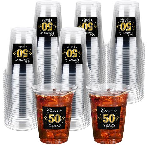 PRICES MAY VARY. Abundant Amount: you will get 60 pieces of 50th birthday cups, enough quantity for your daily use or host an unforgettable birthday party to entertain your family, relatives and friend Classic 50th Birthday Design: these 12 oz birthday cups are printed with [Cheers to 50 Years]; The black base with gold lettering is classy and stylish, and will stand out on your party table Reliable and Safe: these cups for birthday party are made of quality plastic PET material, safe and reliab 30 And 60 Birthday Party, 30th Birthday Ideas For Men Decorations, Male 30th Birthday Ideas, Dirty 30 Birthday For Men, 30th Birthday Decorations For Men, 30th Birthday Party For Him, 30th Birthday Ideas For Men, Cups For Men, 70th Birthday Parties Decorations