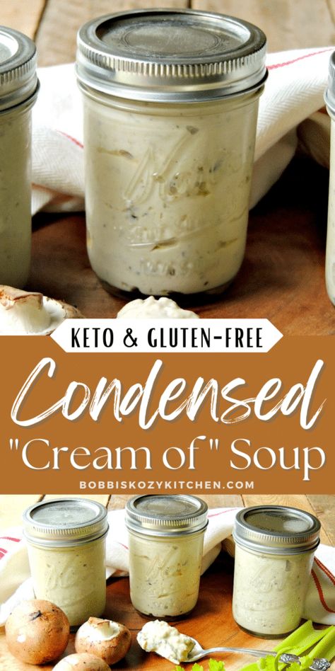 Homemade Condensed Cream Of Soup Recipe (Keto Version Included) Cream Soups Keto, Keto Cream Of Chicken Soup Condensed, Keto Cream Soup Recipe, Keto Cream Soup, Keto Cream Of Chicken Soup Recipes, Keto Cream Of Chicken Soup, Keto Cream Of Chicken, Keto Cream Of Mushroom Soup, Cream Of Soup