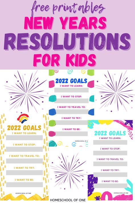 New Year Resolutions For Kids With Free Printable - Homeschool of One New Years Resolution Kids, Resolutions For Kids, Resolutions Ideas, Kids New Years Eve, 2023 Party, Online Piano Lessons, New Year Resolution, New Years Activities, Best Year Yet