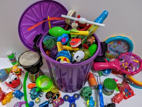 Bucket Fillers, Bucket Filler, Party Blowers, Bucket Ideas, Attention Grabbers, Sensory Room, Wind-up Toys, Visual Aids, Sensory Activities