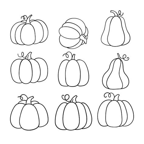 Autumn Doodles, Vector Illustration Character, Draw Vector, Pumpkin Tattoo, Window Mural, Fall Drawings, Pumpkin Drawing, Pumpkin Illustration, Pumpkin Vector