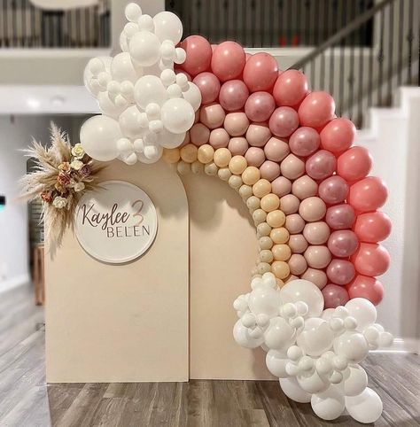 Boho Rainbow Balloon, Boho Theme Wedding, Rainbow Baby Shower Theme, Rainbow Balloon Garland, Boho Rainbow Birthday Party, Rainbow Birthday Party Decorations, Rainbow Birthday Decorations, Rainbow First Birthday, Surprise Baby Shower