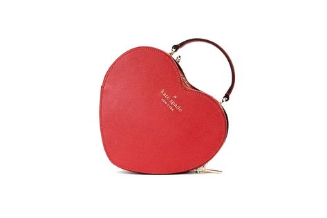 kate spade love shack candied cherry crossbody on white background Cherry Candy, Heart Bag, Functional Accessories, Leather Top, Kate Spade New York, Satchel Bags, Cross Body Handbags, Purses Crossbody, Top Handle