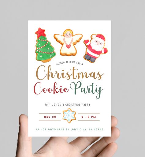 Christmas party invitation, cookie decorating party, ornament exchange, white elephant party,editable, ugly sweater party, printable,digital Holiday Cookie Party, White Elephant Party, Cookie Exchange Party, Cookie Decorating Party, Elephant Party, Christmas Cookie Exchange, Ornament Exchange, Christmas Party Invitation, Cookie Party