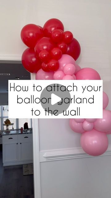 James Dynasty Events, LLC Wedding/Event Planner on Instagram: "How to attach your balloon garland to the wall: • Command hooks 260 balloons Frog tape • Then attach a balloon from your garland to the 260 balloon hanging from the hook, it’s that easy! • The frog tape is perfect for certain command hooks, so they don’t strip the paint from the wall. • • #balloontutorial #balloontutorials #balloonwall #260balloons #balloongarland #balloongarlandtutorial" Soccer Balloon Arch Ideas, How To Secure Balloon Garland To Wall, How To Tape Balloons To Wall, Attach Balloon Garland To Wall, How To Attach Balloon Garland To Wall, How To Hang Balloon Garland On Wall, Hanging Balloon Garland, 260 Balloons, Baloon Garland