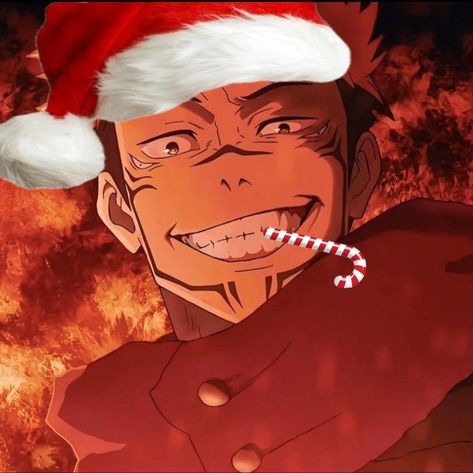 Sukuna Christmas pfp Sukuna Profile Picture, Sukuna Christmas Pfp, Sukuna And Gojo Matching Pfps, Gojo Christmas Pfp, Sukuna Christmas, Jjk Christmas Pfp, Anime Pfp Christmas, Christmas Pfp Anime, Jjk Christmas