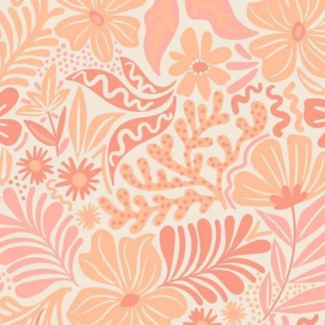 Laura May Designs on Instagram: "Pantone colour of the year 2024 is Peach Fuzz. Here is my entry for the @spoonflower challenge. #laura_may_designs #pantonecoloroftheyear #spoonflowerchallenge" Coral Colour Aesthetic, Pantone Colour Of The Year 2024, Peach Fuzz Aesthetic, Peach Color Aesthetic, 2023 Pantone, Pantone 2024, Pantone Colour Of The Year, Peach Graphic, Summer Moodboard