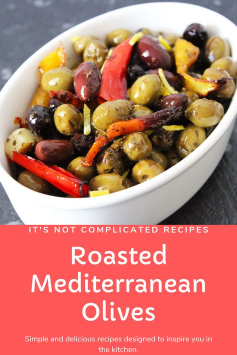 Roasted Olives, Complicated Recipes, Diy Easy Recipes, Olive Recipes, Roasted Vegetable Recipes, Roasted Vegetable, Savoury Recipes, Entertaining Recipes, Cooking Ingredients