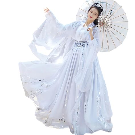 PRICES MAY VARY. Material; Chinese Costume Hanfu Traditional Princess Dress Selection of High-Quality Polyester Fabric, Comfortable, Fresh And Breathable. With The Rise of the Times, Traditional Chinese Clothing Has Been integrated into the Life of the Public, our Hanfu, glossy soft, light and smooth, embroidery color clear and natural will show the Oriental Women's soft beauty to the fullest Due to the use of different methods of measurement, the error of 2-3cm in the clothing is within the nor Hanfu Princess, Chinese Princess Dress, Chinese Dance, Chinese Princess, Dance Stage, Tang Suit, Princess Cosplay, Traditional Chinese Dress, Hanfu Dress