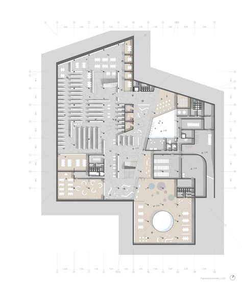 Library Floor Plan, Helsinki Central Library, Public Library Design, Library Plan, Library Pictures, Architecture Portfolio Design, Library Architecture, Mix Use Building, Central Library