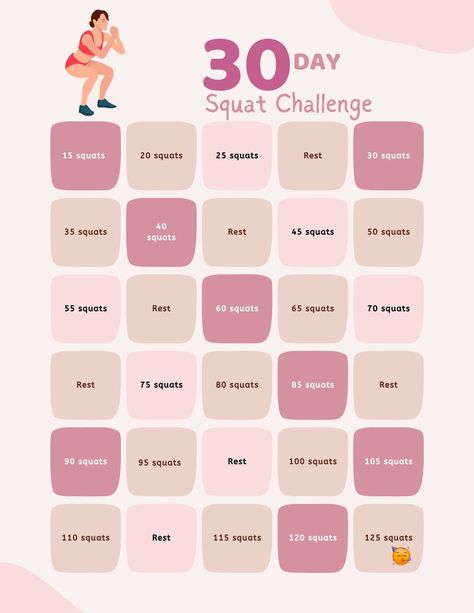 30 Day Squat Challenge 30 Day Workout Challenge For Beginners, Workout Challenges For Women, 30 Day Healthy Eating Challenge, Office Workout Challenge, Fitness Challenge 30 Day, Squat Challenge For Beginners, 30 Day Challenge Fitness, 75 Soft Challenge, 30 Day Squat