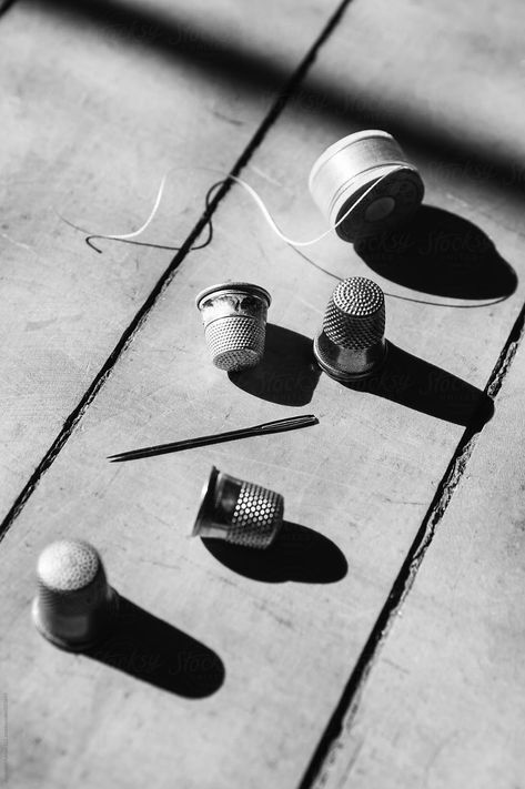 Thimble and Thread by Raymond Forbes LLC - Stocksy United Creative photography Inspiration #awesomephotography #amazingphotography #sewing #fineartphotography #thimble #creativephotography #aestheticphotography #photographyideas #learnphotography #photographyinspiration #stocksy #stocksyunited Thimble Aesthetic, Sewing Aesthetic Photography, Thread Aesthetic, Thread Photography, Creative Photography Inspiration, Atelier Photography, Stock Photography Ideas, Sewing Aesthetic, Sewing Photography