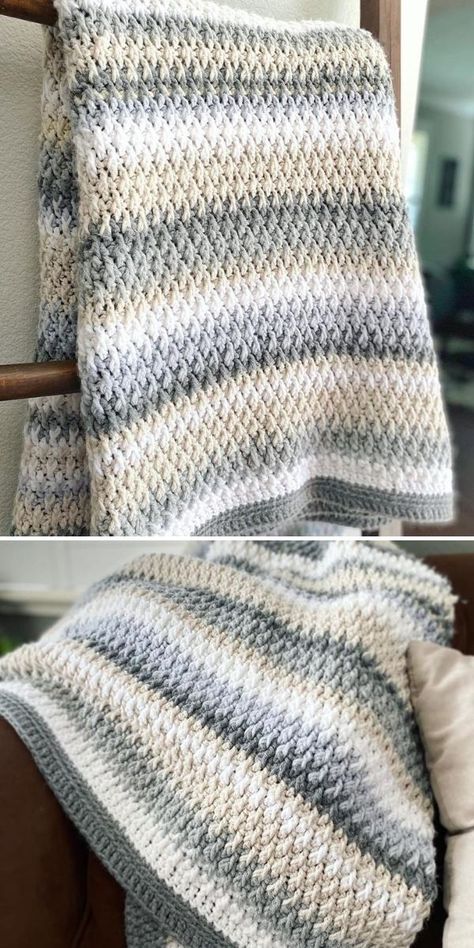 Dreamy Alpine Stitch Ideas - Free Patterns and Inspiration | Crochetpedia Crochet Stitches For Self Striping Yarn, Cozy Cottage Crochet Blanket, Crochet Afghan Patterns Free Throw Blankets Mary Maxim, Crochet Alpine Stitch Blanket Free Pattern, Grey Blanket Crochet, Free Crochet Blankets For Men, Crochet Fade Blanket, Colors For Crochet Blanket, Alpine Blanket Crochet Pattern