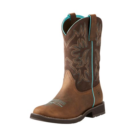 Cute Cowgirl Boots, Cristiano Jr, Bota Country, Rugged Boots, Looks Country, Ariat Boots, Western Boots Women, Rounded Toe Boots, Cowboy Boots Women