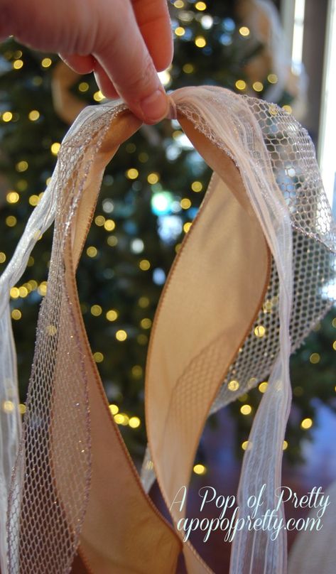 Christmas decorating tip: how to add ribbon to your tree. | A Pop of Pretty: Canadian Decorating Blog Ribbon On A Christmas Tree, Christmas Tree Easy, Christmas Tree Tutorial, Tree Tutorial, Ribbon Christmas, Ribbon On Christmas Tree, Gift Ribbon, God Jul, Christmas Tree Ideas