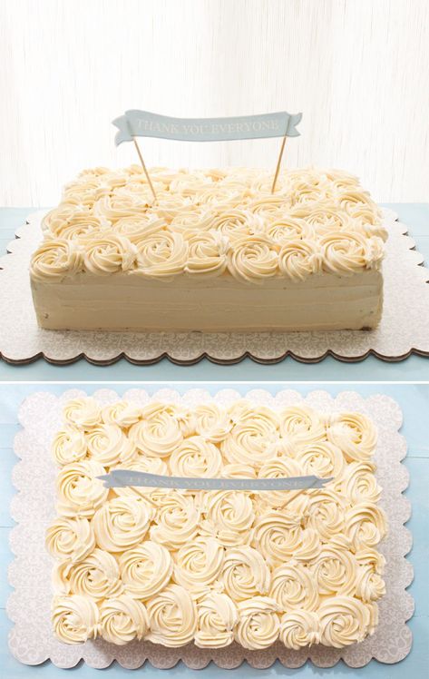 Luggage Cake, Wedding Sheet Cakes, Rectangle Cake, Buttercream Roses, Easy Cake Decorating, Rose Cake, Sheet Cake, Buttercream Cake, Buttercream Frosting