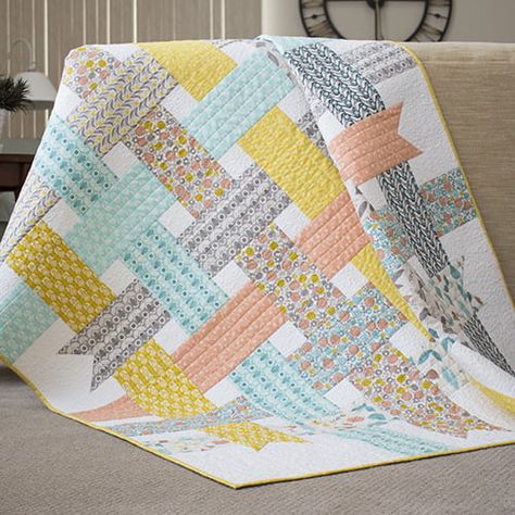 Modern Baby Quilt Patterns, Colchas Quilting, Girl Quilts Patterns, Modern Quilt Blocks, Ribbon Quilt, Baby Patchwork Quilt, Sew Projects, Modern Baby Quilt, Baby Quilt Pattern