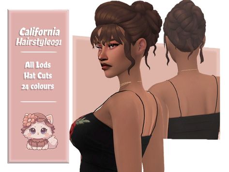 The Sims Resource - California Hairstyle Sims 4 Cc Medieval Hair, Sims 4 Hair Updo, Sims 4 Medieval Hair, Sims 4 Updo Hair Cc, Medieval Hair, Sims 4 Decades Challenge, Medieval Hairstyles, Sims 4 Challenges, 4 Braids