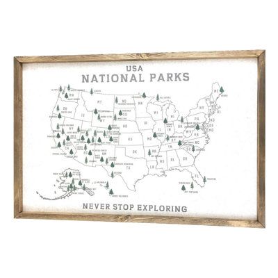 Our Pinboards add an element of organization and extra style to your family spaces. Includes a set of 30 Wood Pins! Size: 16" H x 28" W x 1.5" D | 17 Stories National Parks Pinboard Wood in Brown / White | 16 H x 28 W x 1.5 D in | Wayfair | Home Decor National Park Nursery, Wood Pins, National Parks America, Patriotic Art, Decorative Stand, Wood Front Doors, Framed Flag, Tree Carving, National Parks Usa