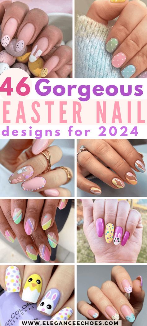 Immerse yourself in the festive spirit of Easter with Easter nail designs that capture the essence of the season. From the soft pastels of spring to the playful imagery of Easter bunnies and eggs, these nail ideas are a celebration of renewal and joy. Whether you prefer the durability of Easter nails acrylic or the simplicity of polish, there's an Easter nail art design for everyone. Find the most creative Easter nail ideas spring. April Nails Designs, Kids Easter Nail Designs, Spring Nails 2024 Trends Easter, Easter Nails 2024 Simple, Easter Nails Design 2024, Eastern Nails Art, Easter Themed Nails Design, Easy Easter Nails Design, Easter Egg Nail Ideas