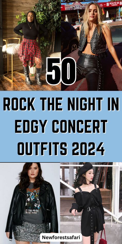 Rock Your Style with Confidence: Edgy Outfits Female 2024 - Fashion Tips Tricks The Used Concert Outfit, Megan Fox Concert Looks, Concert Outfit With Leather Jacket, Dropkick Murphys Concert Outfit, Denim Rockstar Outfit, Heavy Metal Costume Women, Cool Rock Concert Outfits, Black Leather Concert Outfit, New York City Concert Outfit