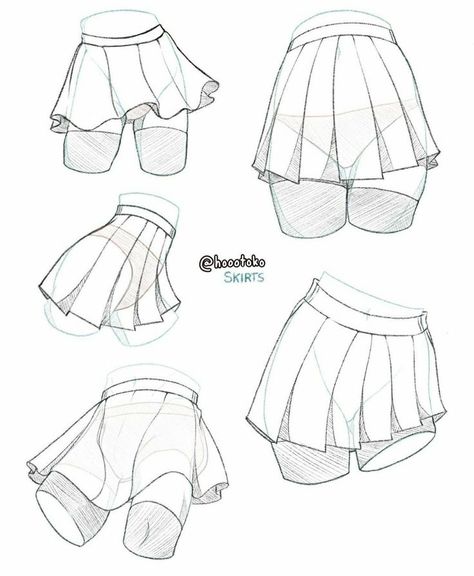 Skirt Sketch Reference, Casual Outfit Reference Drawing Female, Drawing Skirt Reference, Skirt Anatomy, Anime Outfits Female Drawing, Skirt Poses Drawing, Skirt Drawing Tutorial, Skirt Reference Drawing, Skirt Drawing Reference