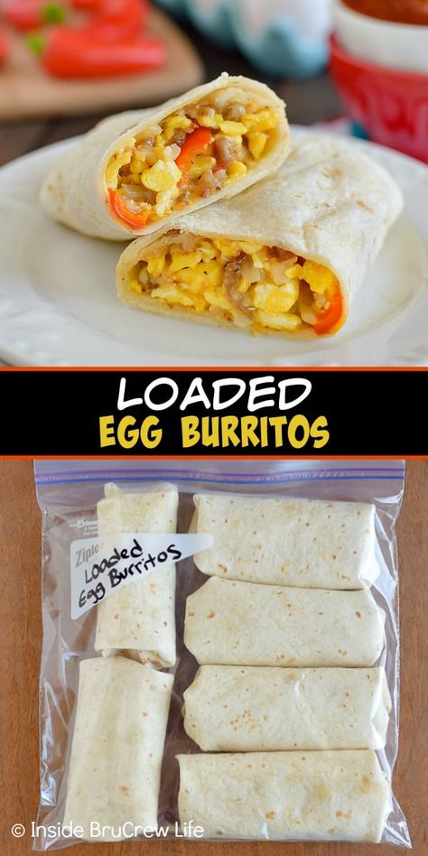 Egg Burritos, Egg Burrito, Breakfast Wraps, Burritos Recipe, Scrambled Egg, Freezer Breakfast, Freezer Meal, Vegan Sandwich, Freezer Cooking