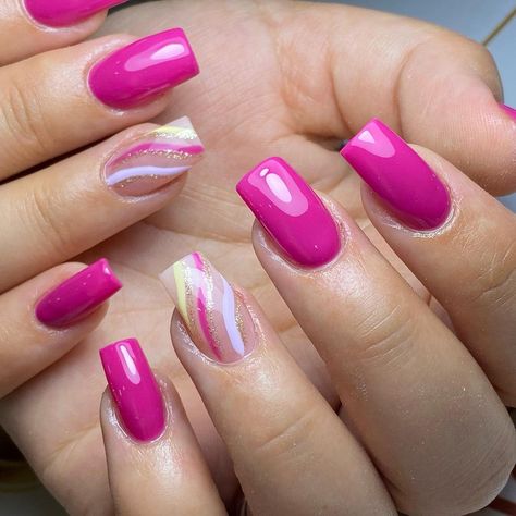 Fushia Nail Designs, Fuchsia Nails, Nail Designs Ideas, Abstract Nail, Abstract Nail Art, Year 2024, Designs Ideas, Love Nails, Swag Nails