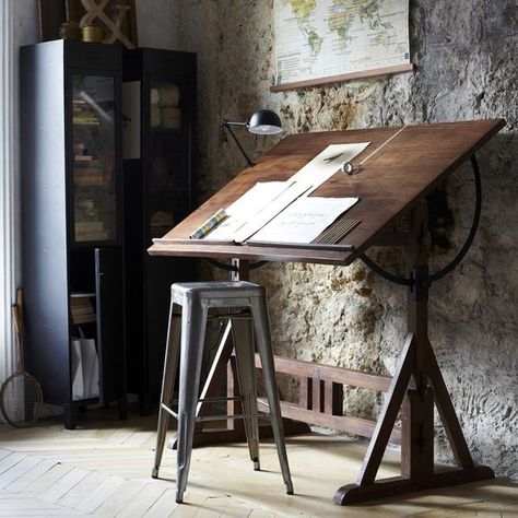 Drafting Tables, Drawing Desk, Drafting Table, Drawing Table, Architectural Drawing, Studio Space, Rustic Furniture, Home Studio, 인테리어 디자인