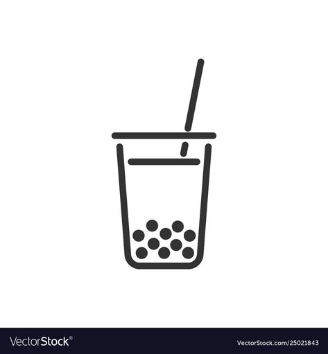 Logo Design Milk Tea, Milktea Logo Design Ideas, Milk Tea Icon, Milk Tea Logo Design Ideas, Bubble Tea Tattoo, Boba Tea Logo, Boba Icon, Bubble Tea Icon, Milktea Logo