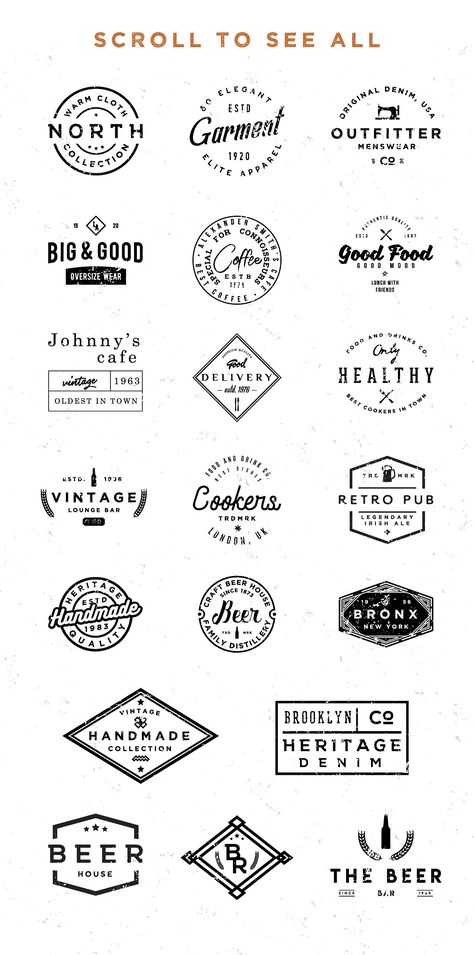 20 RETRO Badges Templates by Roman Paslavskiy on @creativemarket Stamp Logo Design Vintage, Vintage Style Logo Design, Rustic Logo Design Vintage Style, Vintage Logos Ideas, 1930s Logo Design, Vintage Shop Logo Design, Cool Logos Retro, Manly Logo Design, Vintage Construction Logo