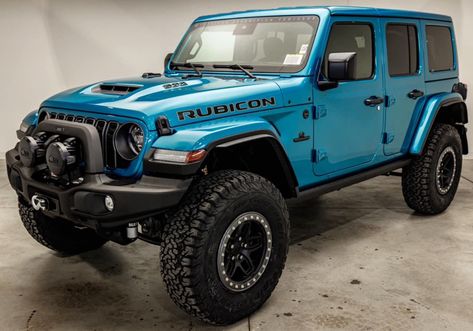 Jeep Wrangler Unlimited JL Rubicon 392 AEV JL370 Bison Bikini Teal Special Edition Jeeps Wrangler, Jeep Wrangler Unlimited Rubicon, Dream Vehicles, Jeep Stuff, Wrangler Unlimited, Jeep Wrangler Unlimited, First Car, Car Collection, Jeep Wrangler