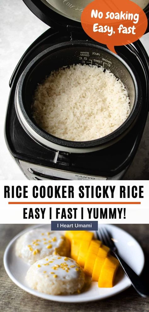 Sticky Rice Vietnamese, What To Make With Sticky Rice, Mango Sticky Rice In Rice Cooker, How To Cook Rice In A Rice Cooker, Sticky Rice Stove Top, Sticky Rice With Jasmine Rice, Rice Cooker Recipes Dessert, Sticky Rice Instant Pot, Rice Cooker Recipes Dinners