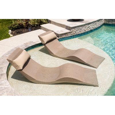 "We have taken relaxing in or around your pool to a whole new level with our new affordable, comfortable, and upscale in-pool lounge chairs. Recommended for water depths of up to 9″ and on a solid surface. For water depths of 10″-14″, you will need to add a riser to each chaise."Features:In-pool chaise lounger Enhance your pool deck with this set of our new affordable, comfortable, and upscale in-pool lounge chairs. Comfort & relaxation Take relaxing to another level with our ergonomically desig Cheap Pool, Pool Chaise, Pool Shed, Pool Lounge Chairs, Pool Chairs, Pool Lounger, Chaise Lounger, Pool Construction, Pool Lounge