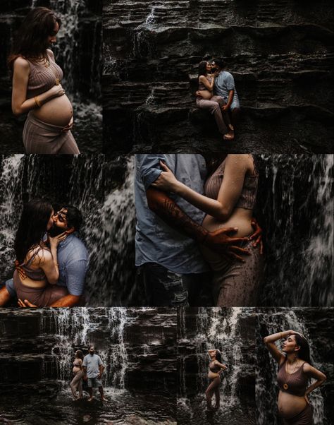 Maternity Photo Shoot Waterfall, Maternity Photoshoot Waterfall, Maternity Waterfall Photography, Rainforest Maternity Shoot, Maternity Shoot Waterfall, Maternity Photos Waterfall, Maternity Boudiour Photoshoot Outdoor, Waterfall Pregnancy Shoot, Wet Maternity Photoshoot