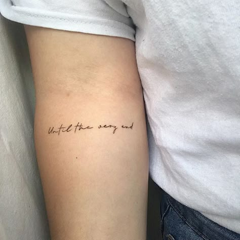 tattoo harry potter until the very end Husband Handwriting Tattoo, Until The End Tattoo, Until The Very End Tattoo, Handwriting Tattoo, End Tattoo, Handwriting Tattoos, Tattoos Infinity, Until The Very End, Cursive Tattoos