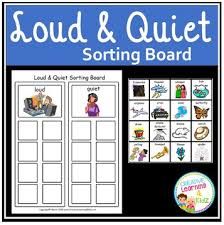 Loud And Quiet Activities For Preschool, Teacher Mentor, Quiet Games, Elementary Music Lessons, Quiet Time Activities, Kids Math, Early Music, Sorting Games, Music Worksheets