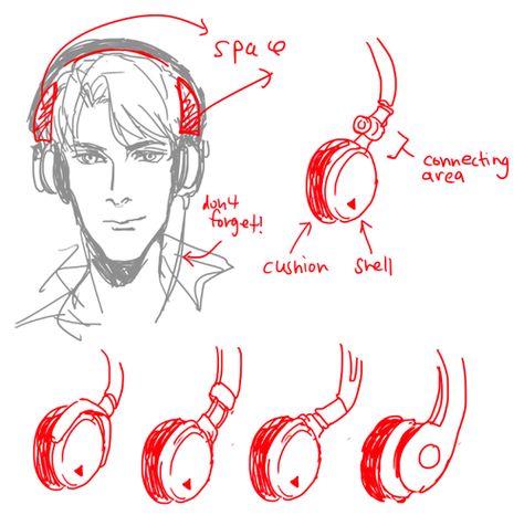 6* Art references and Resources, Hi~ I was in the middle of browsing you helpfulthings stuffs and wondering if you have some tips about headphones and earphones^^ Thanks a bunch in advance if you are willing to do one ^^ Headphones Drawing, Poses References, Guided Drawing, Drawing Clothes, Drawing Skills, Art Tutorials Drawing, Digital Art Tutorial, Drawing Base, Drawing Poses