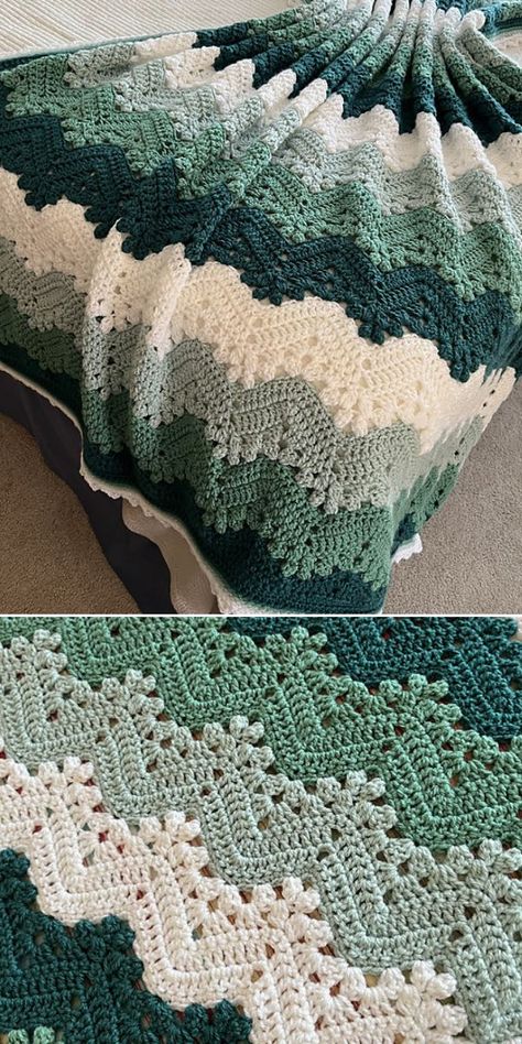 Motifs Afghans, Modern Haken, Crochet Ripple Pattern, Crochet Blanket Tutorial, Crochet Ripple Blanket, Crocheted Afghans, Crochet Throw Pattern, Crochet Blanket Pattern Easy, Crochet Afghan Patterns Free