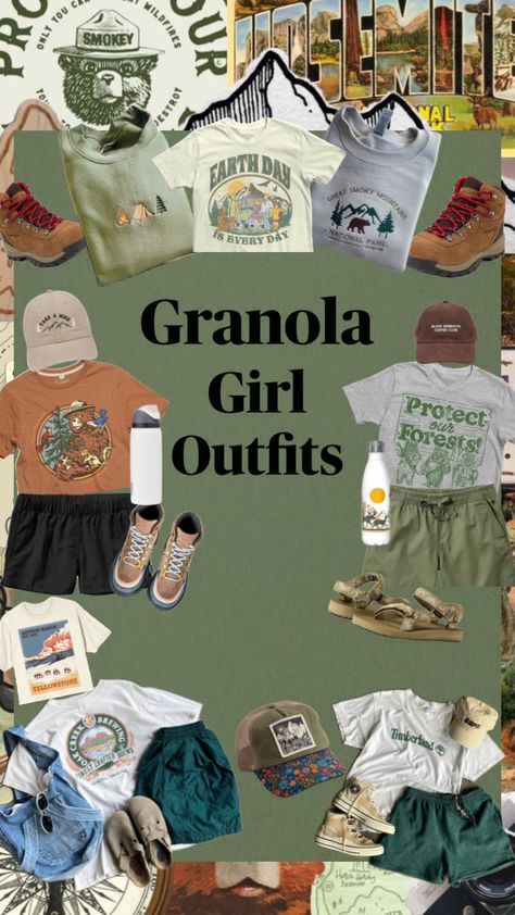 Granola Girl Outfits | Summer Hiking Outfits | Hiking Outfits #granolagirlfits #granolagirlsummer #granolagirlsesthetic #hikingoutfits #summerhikingoutfits #outfitinspo Granola Girl Outfits Summer, Granola Girl Aesthetic Outfits Summer, Cute Granola Outfits, Summer Granola Outfit, Granola Outfits Summer, Granola Girl Summer Outfits, Granola Summer Outfits, Granola Girl Aesthetic Outfits, Girl Outfits Summer