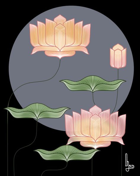 Lotus Motif Pattern, Lotus Abstract Art, Indian Lotus Painting, Lotus Geometric, Pooja Flowers, Kamal Talai, Abstract Lotus, Lotus Artwork, Indian Lotus