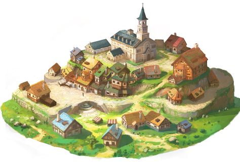 James Griffin, Fantasy Terrain, Casa Anime, Village Map, Fantasy Village, Bangunan Minecraft, Fantasy Town, Medieval Houses, Rpg Map