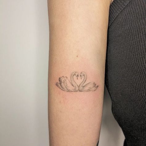 Small Detail Tattoo, Super Girly Tattoos, Eldest Daughter Tattoo, Swan Fine Line Tattoo, Dainty Fineline Tattoos, Detailed Fine Line Tattoo, You Sunshine You Temptress Tattoo, Glamorous Tattoo, Two Swans Tattoo