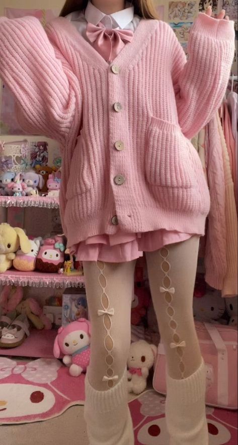 Cute Core Outfit Pink, Modest Kawaii Outfits, Cute Core Outfit Kawaii, Pinkcore Outfit, Soft Core Aesthetic Outfits, Kawaii Core Outfit, Soft Femboy Outfits, Cute Clothes Pink, Shein Outfits Fall